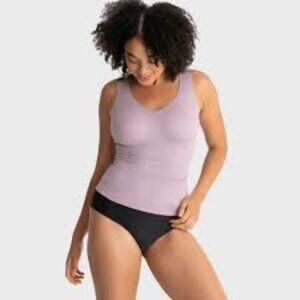 Evelyn Bobbie Defy Bra Tank V-Neck built in bra tank Dusty Lavender